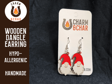Christmas Gnome Face Dangle Earring - Christmas Fashion Earring - Dangle Earring - Charm and Char